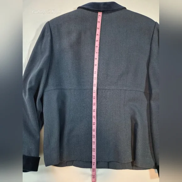 Kasper A.S.L. Petite 100% Wool Skirt Suit Set - Navy Blue - 14P - Picture 13 of 14